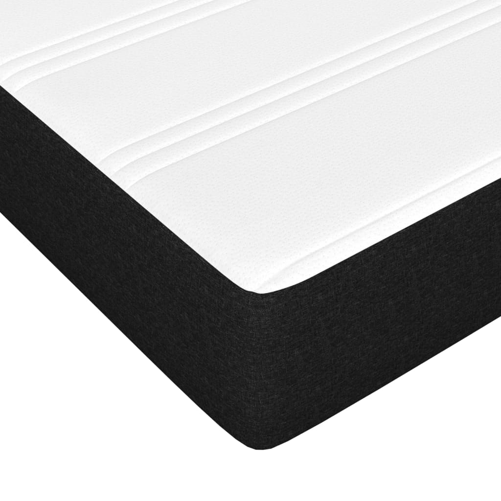 vidaXL Κρεβάτι Boxspring με Στρώμα Μαύρο 90x190 εκ.Υφασμάτινο