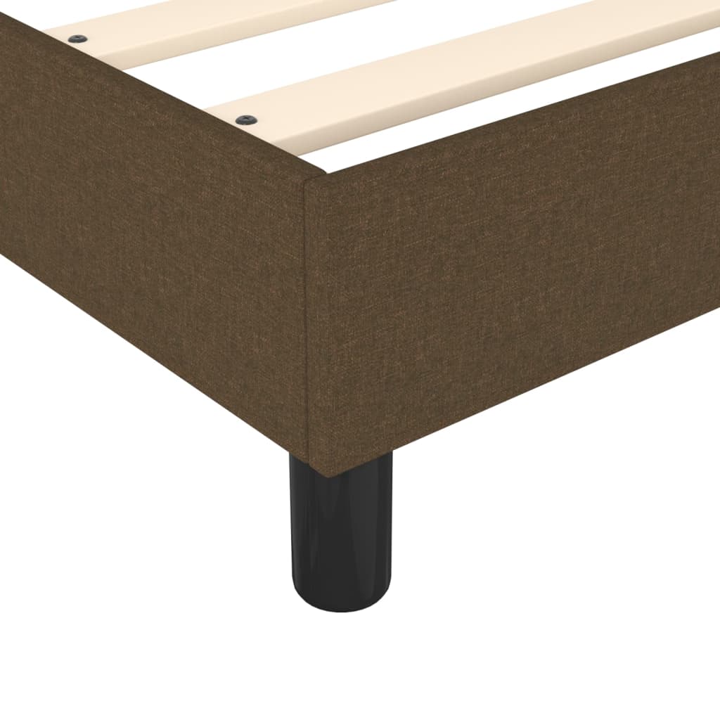 vidaXL Κρεβάτι Boxspring με Στρώμα Σκούρο Καφέ 90x190 εκ. Υφασμάτινο