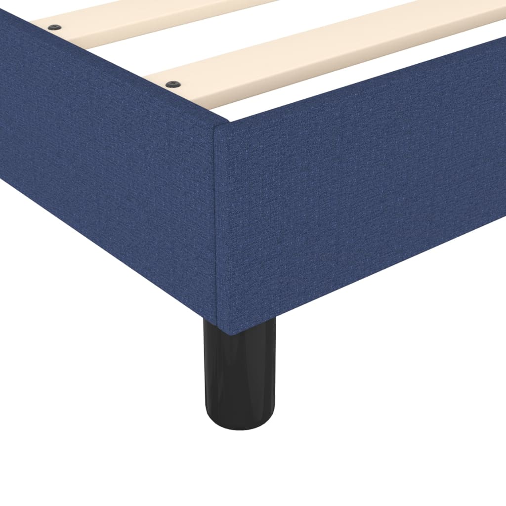 vidaXL Κρεβάτι Boxspring με Στρώμα Μπλε 90x190 εκ.Υφασμάτινο