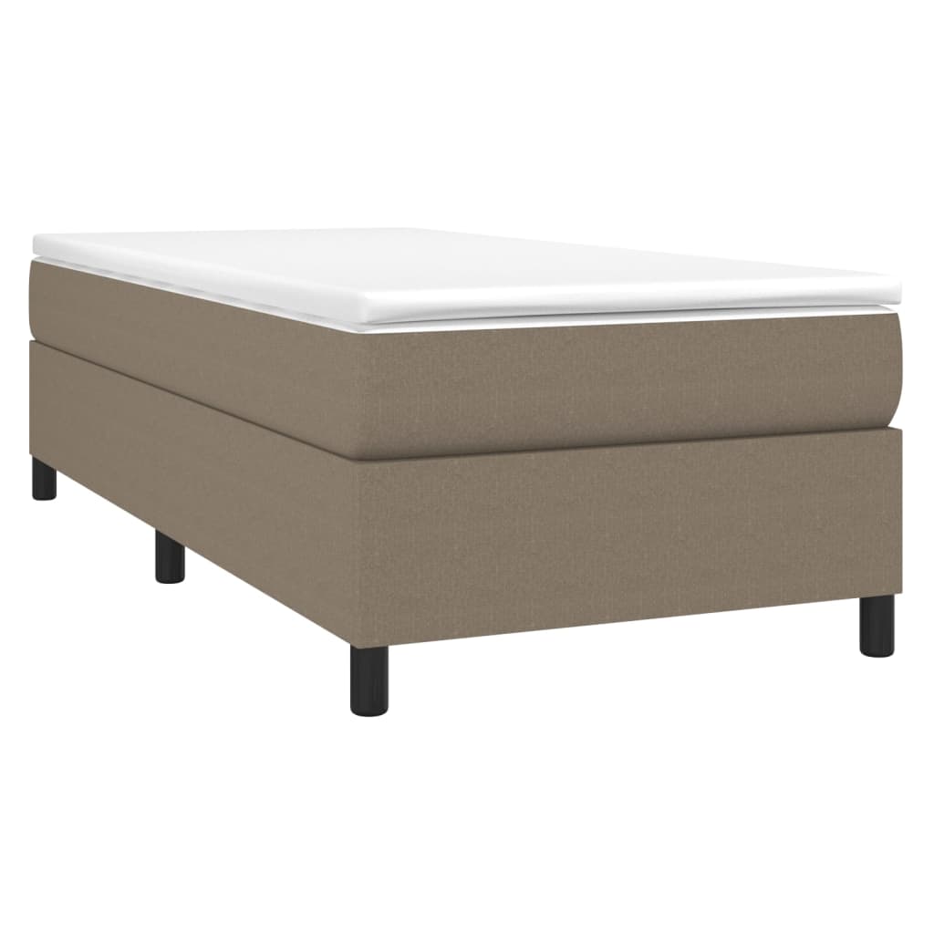 vidaXL Κρεβάτι Boxspring με Στρώμα Taupe 90x200 εκ. Υφασμάτινο
