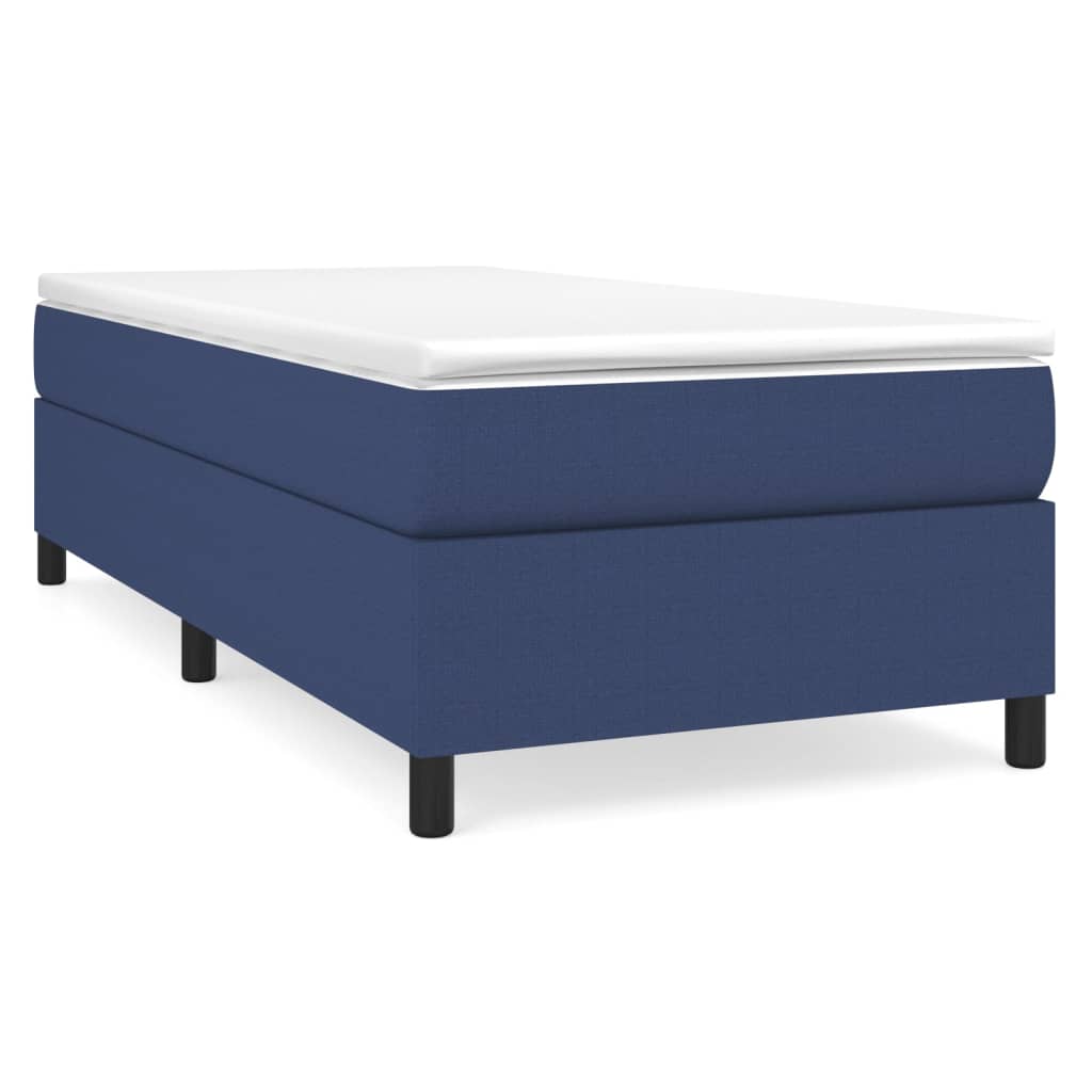 vidaXL Κρεβάτι Boxspring με Στρώμα Μπλε 90x200 εκ.Υφασμάτινο