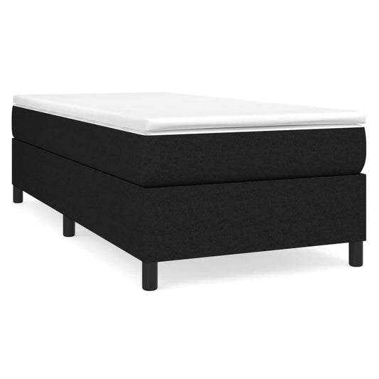 vidaXL Κρεβάτι Boxspring με Στρώμα Μαύρο 100 x 200 εκ. Υφασμάτινο