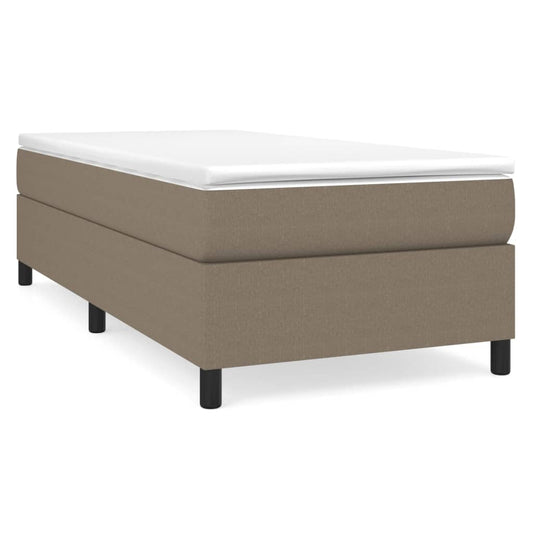vidaXL Κρεβάτι Boxspring με Στρώμα Taupe 100 x 200 εκ. Υφασμάτινο