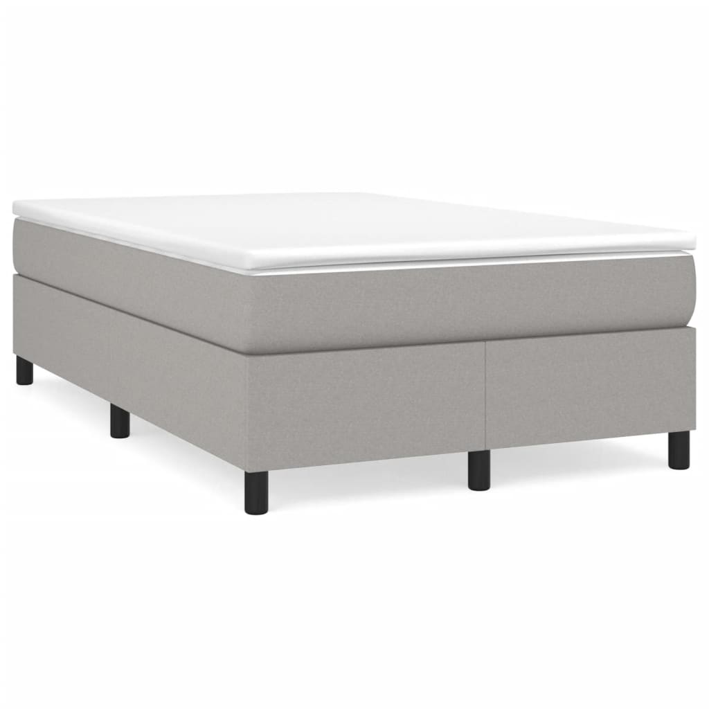 vidaXL Κρεβάτι Boxspring με Στρώμα Ανοιχτό Γκρι 120x200 εκ. Υφασμάτινο