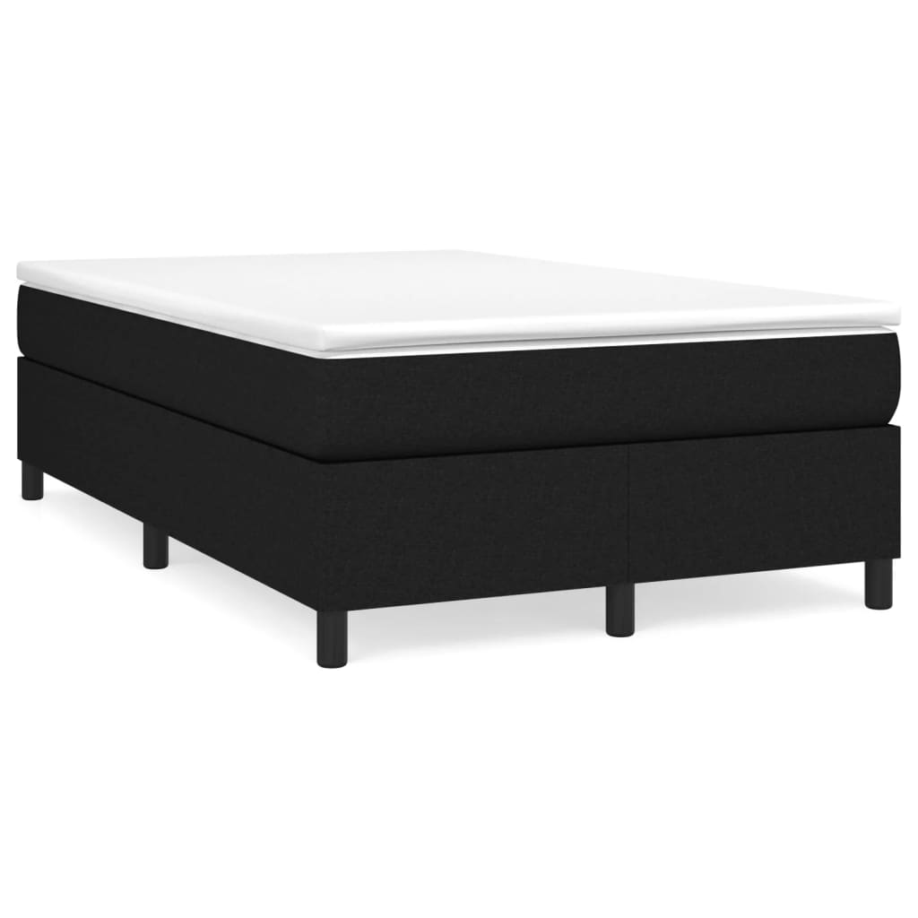 vidaXL Κρεβάτι Boxspring με Στρώμα Μαύρο 120x200 εκ. Υφασμάτινο