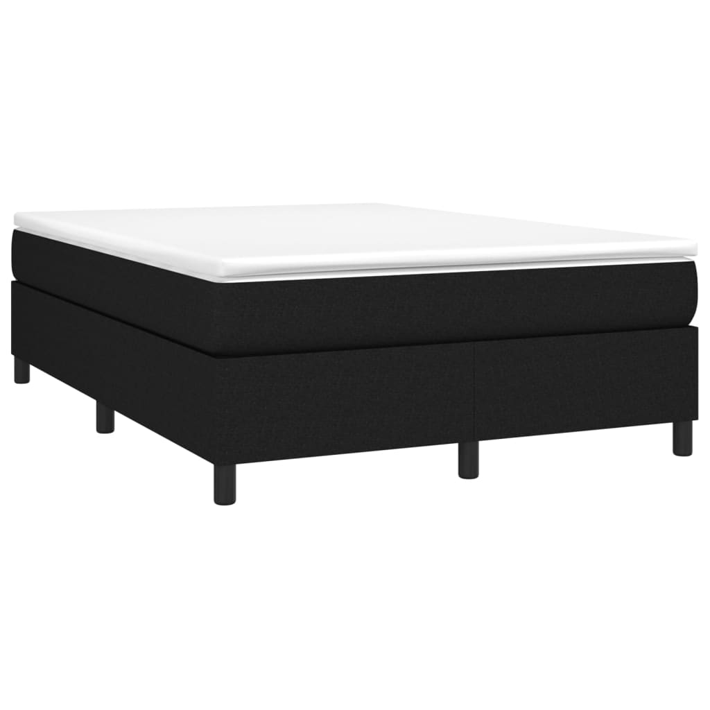vidaXL Κρεβάτι Boxspring με Στρώμα Μαύρο 140x190 εκ. Υφασμάτινο