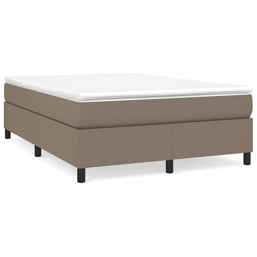 vidaXL Κρεβάτι Boxspring με Στρώμα Taupe 140x190 εκ. Υφασμάτινο
