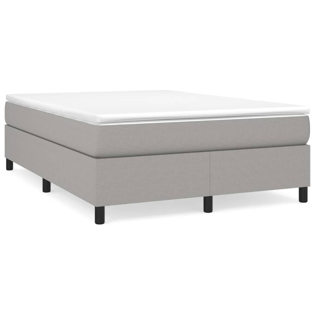 vidaXL Κρεβάτι Boxspring με Στρώμα Ανοιχτό Γκρι 140x200 εκ. Υφασμάτινο