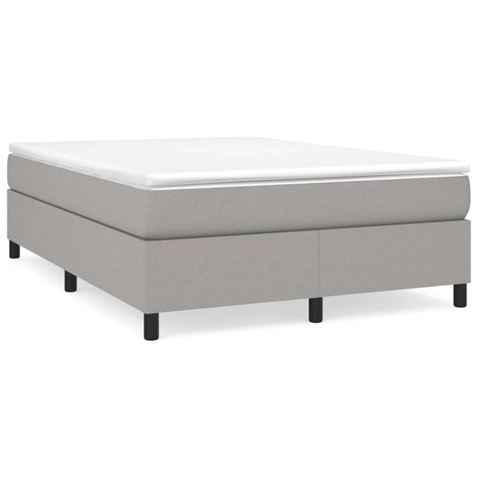 vidaXL Κρεβάτι Boxspring με Στρώμα Ανοιχτό Γκρι 140x200 εκ. Υφασμάτινο