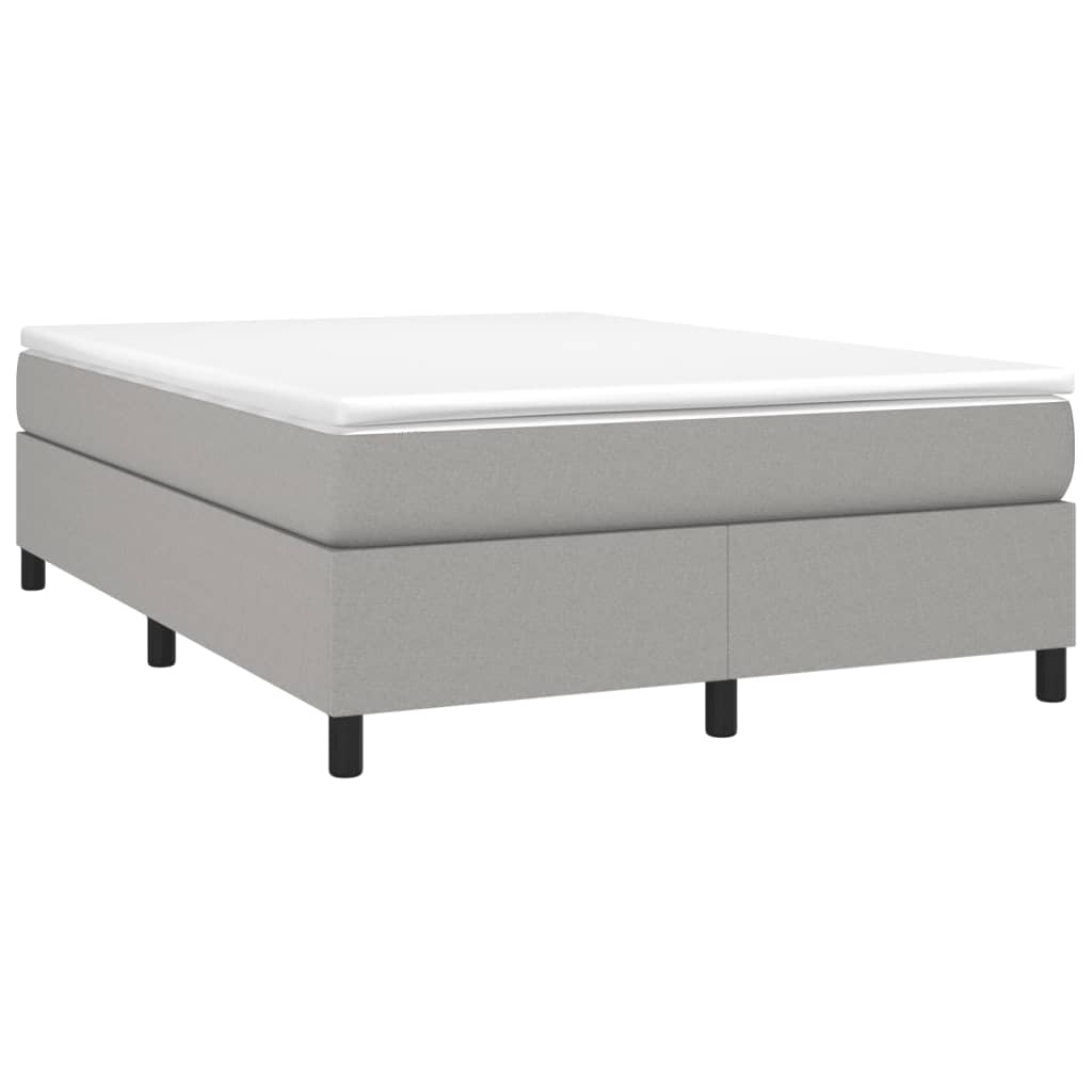 vidaXL Κρεβάτι Boxspring με Στρώμα Ανοιχτό Γκρι 140x200 εκ. Υφασμάτινο