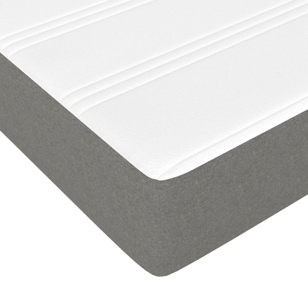 vidaXL Κρεβάτι Boxspring με Στρώμα Σκούρο Γκρι 140x200 εκ Υφασμάτινο