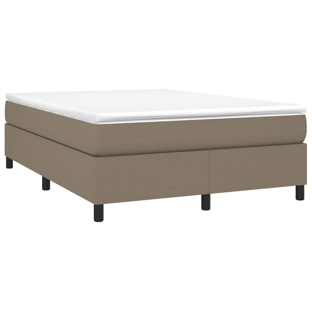 vidaXL Κρεβάτι Boxspring με Στρώμα Taupe 140x200 εκ. Υφασμάτινο
