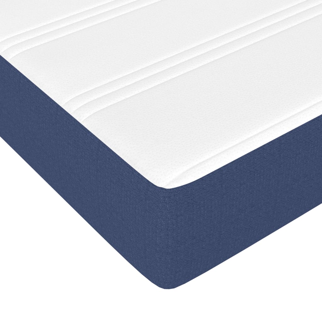 vidaXL Κρεβάτι Boxspring με Στρώμα Μπλε 140x200 εκ. Υφασμάτινο