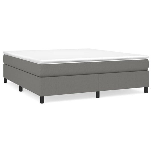 vidaXL Κρεβάτι Boxspring με Στρώμα Σκούρο Γκρι 160x200 εκ Υφασμάτινο