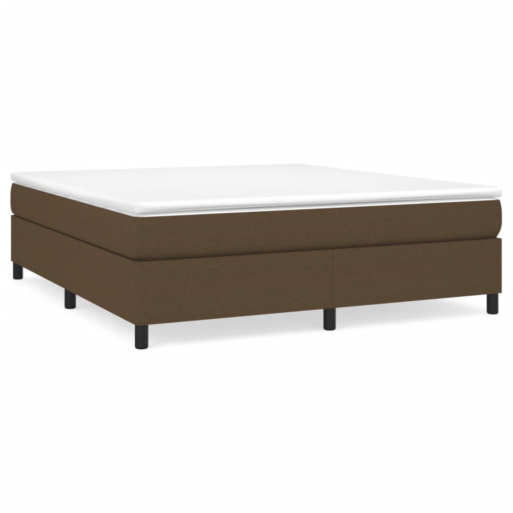 vidaXL Κρεβάτι Boxspring με Στρώμα Σκούρο Καφέ 160x200 εκ Υφασμάτινο