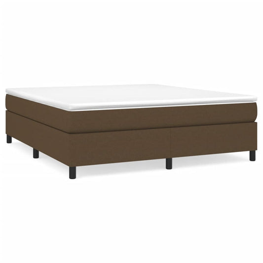 vidaXL Κρεβάτι Boxspring με Στρώμα Σκούρο Καφέ 160x200 εκ Υφασμάτινο