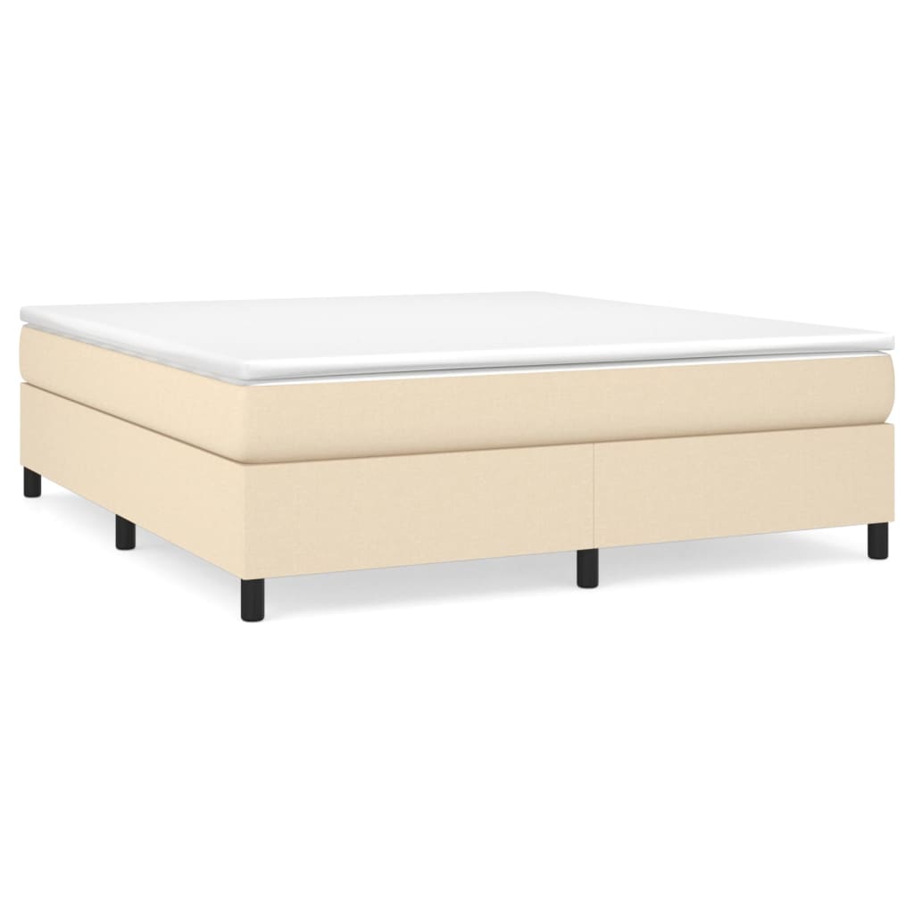 vidaXL Κρεβάτι Boxspring με Στρώμα Κρεμ 160x200 εκ. Υφασμάτινο