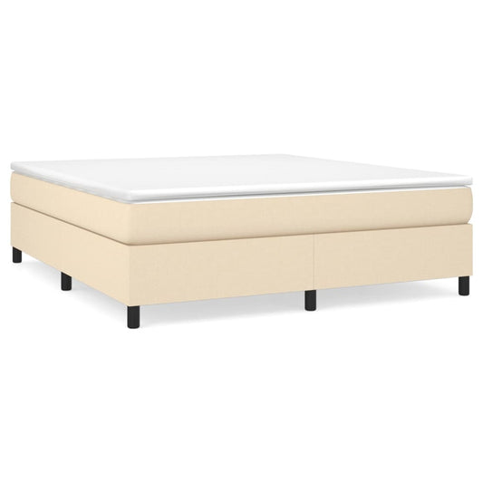 vidaXL Κρεβάτι Boxspring με Στρώμα Κρεμ 160x200 εκ. Υφασμάτινο