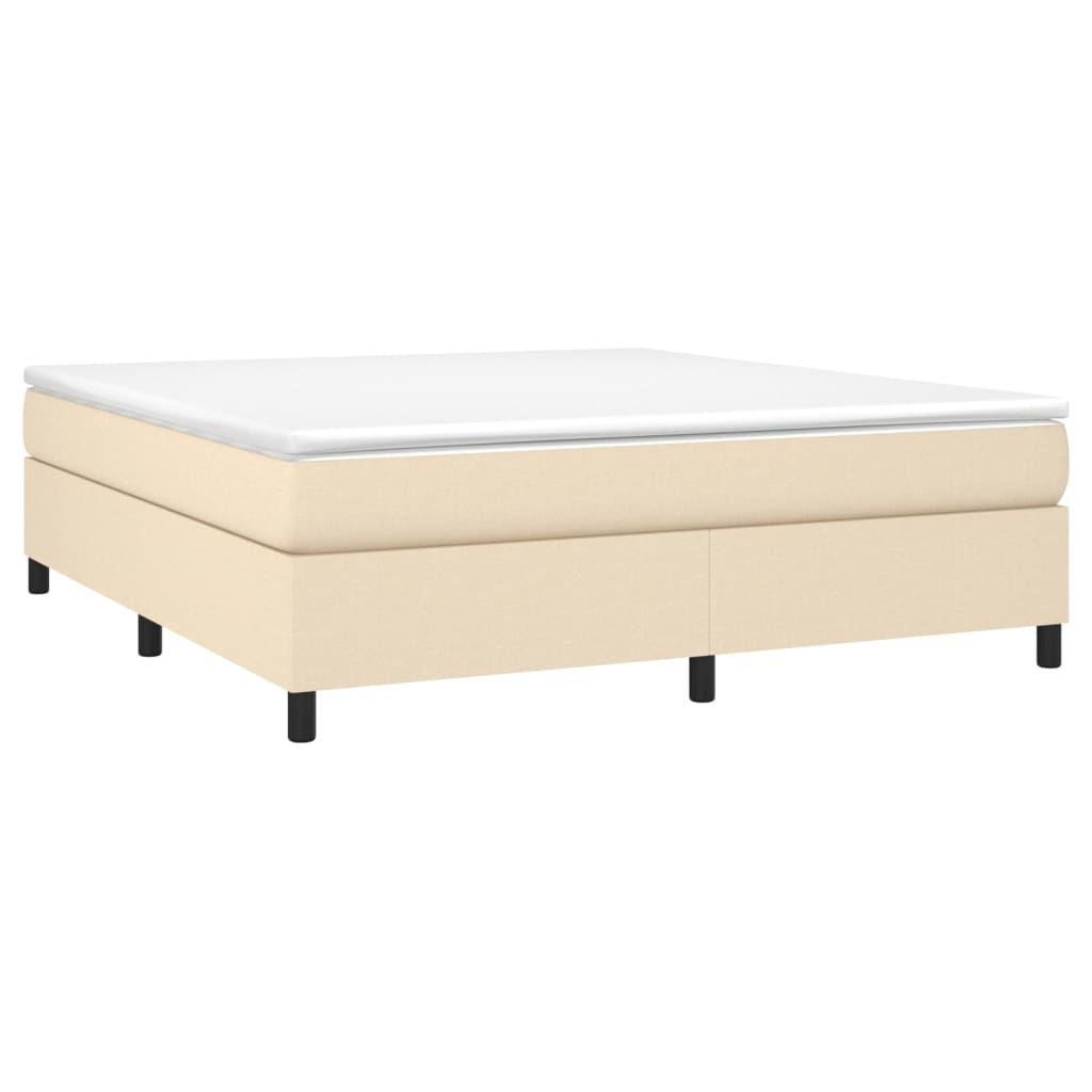 vidaXL Κρεβάτι Boxspring με Στρώμα Κρεμ 160x200 εκ. Υφασμάτινο