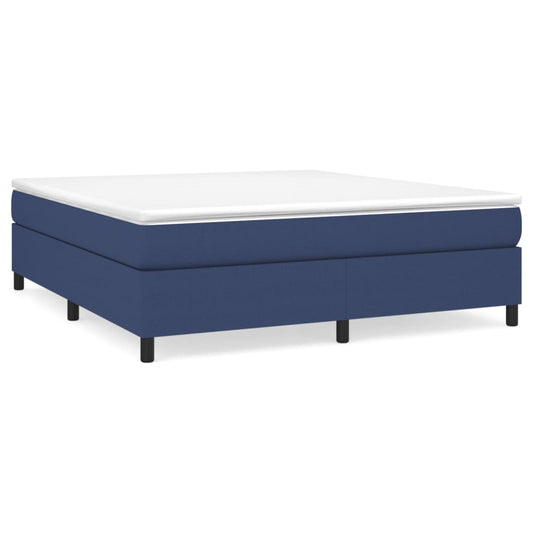 vidaXL Κρεβάτι Boxspring με Στρώμα Μπλε 160x200 εκ. Υφασμάτινο