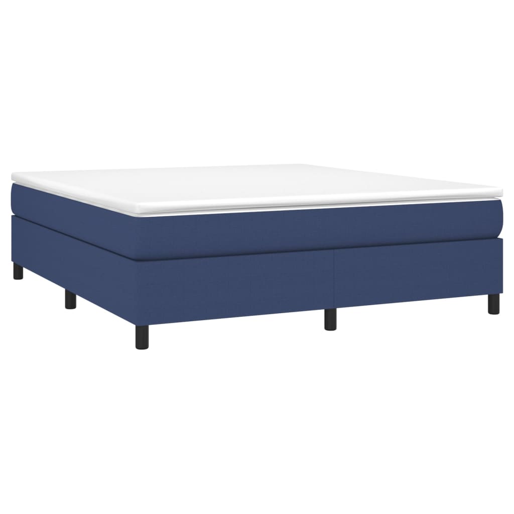 vidaXL Κρεβάτι Boxspring με Στρώμα Μπλε 160x200 εκ. Υφασμάτινο