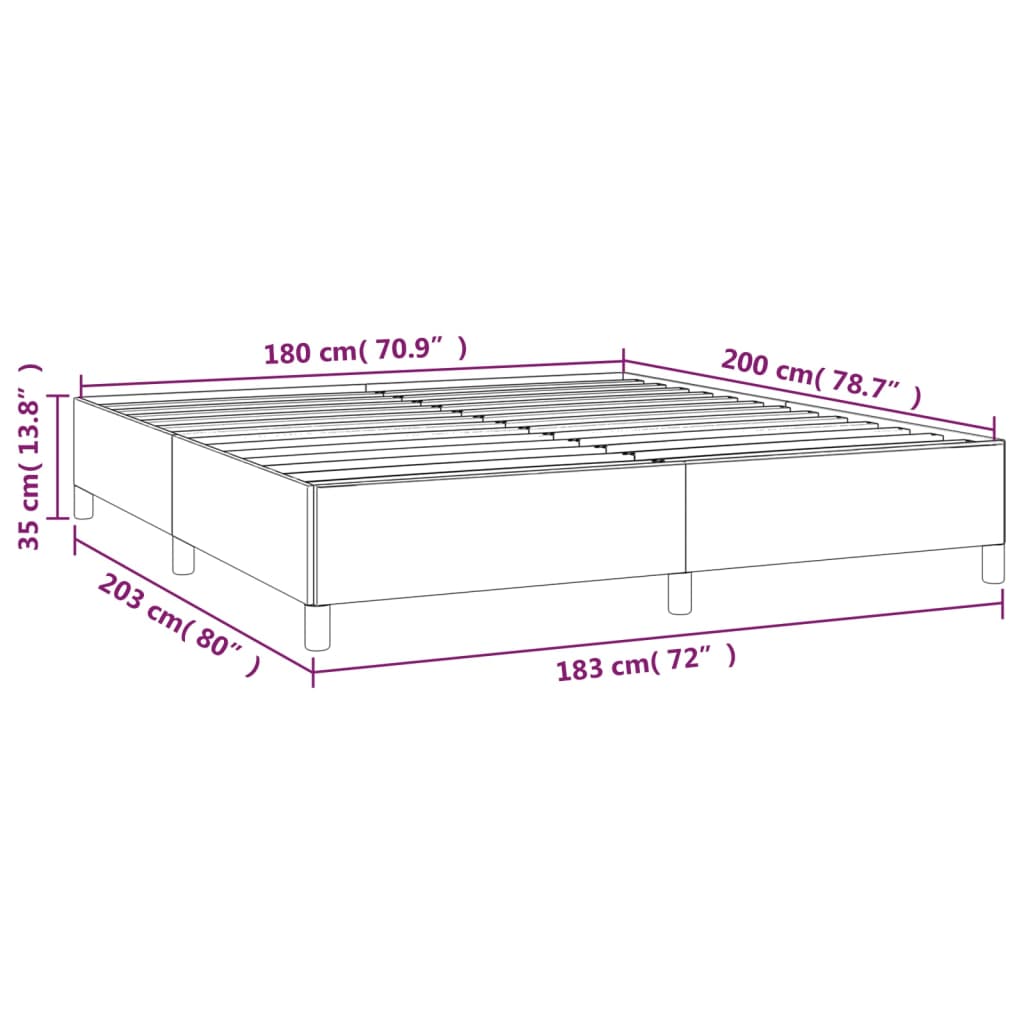 vidaXL Κρεβάτι Boxspring με Στρώμα Σκούρο Γκρι 180x200 εκ Υφασμάτιν