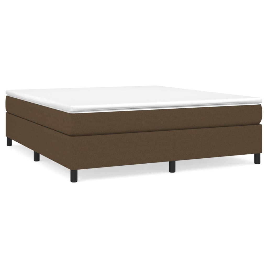 vidaXL Κρεβάτι Boxspring με Στρώμα Σκούρο Καφέ 180x200 εκ Υφασμάτινο