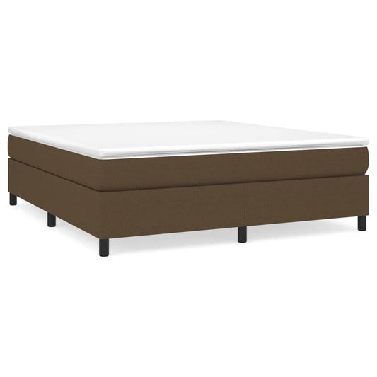 vidaXL Κρεβάτι Boxspring με Στρώμα Σκούρο Καφέ 180x200 εκ Υφασμάτινο