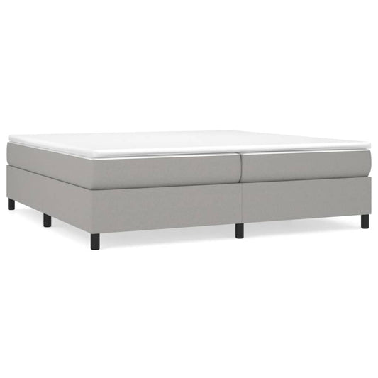 vidaXL Κρεβάτι Boxspring με Στρώμα Ανοιχτό Γκρι 200x200 εκ. Υφασμάτινο