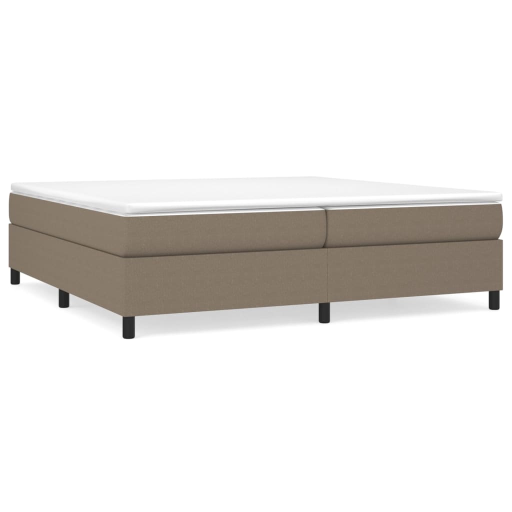 vidaXL Κρεβάτι Boxspring με Στρώμα Taupe 200x200 εκ. Υφασμάτινο