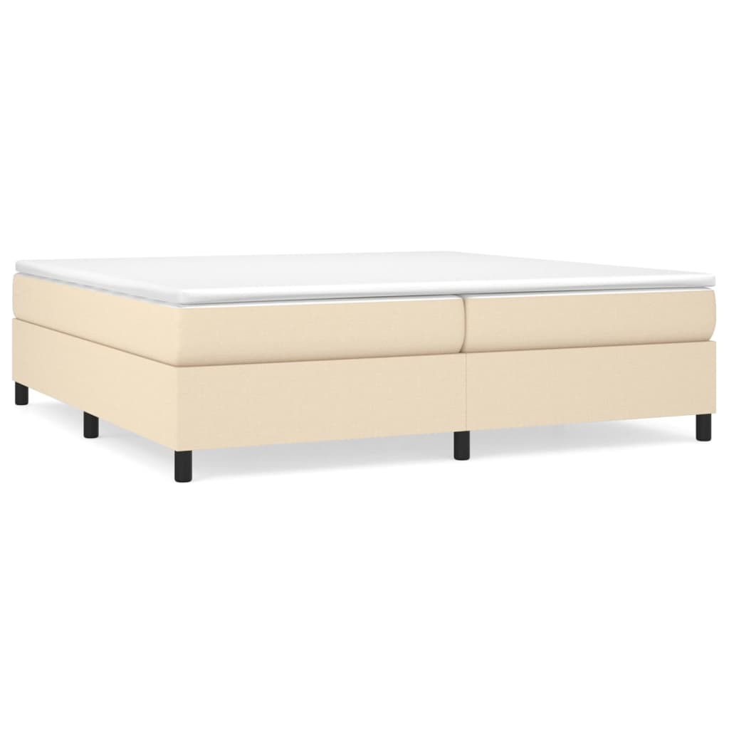 vidaXL Κρεβάτι Boxspring με Στρώμα Κρεμ 200x200 εκ. Υφασμάτινο