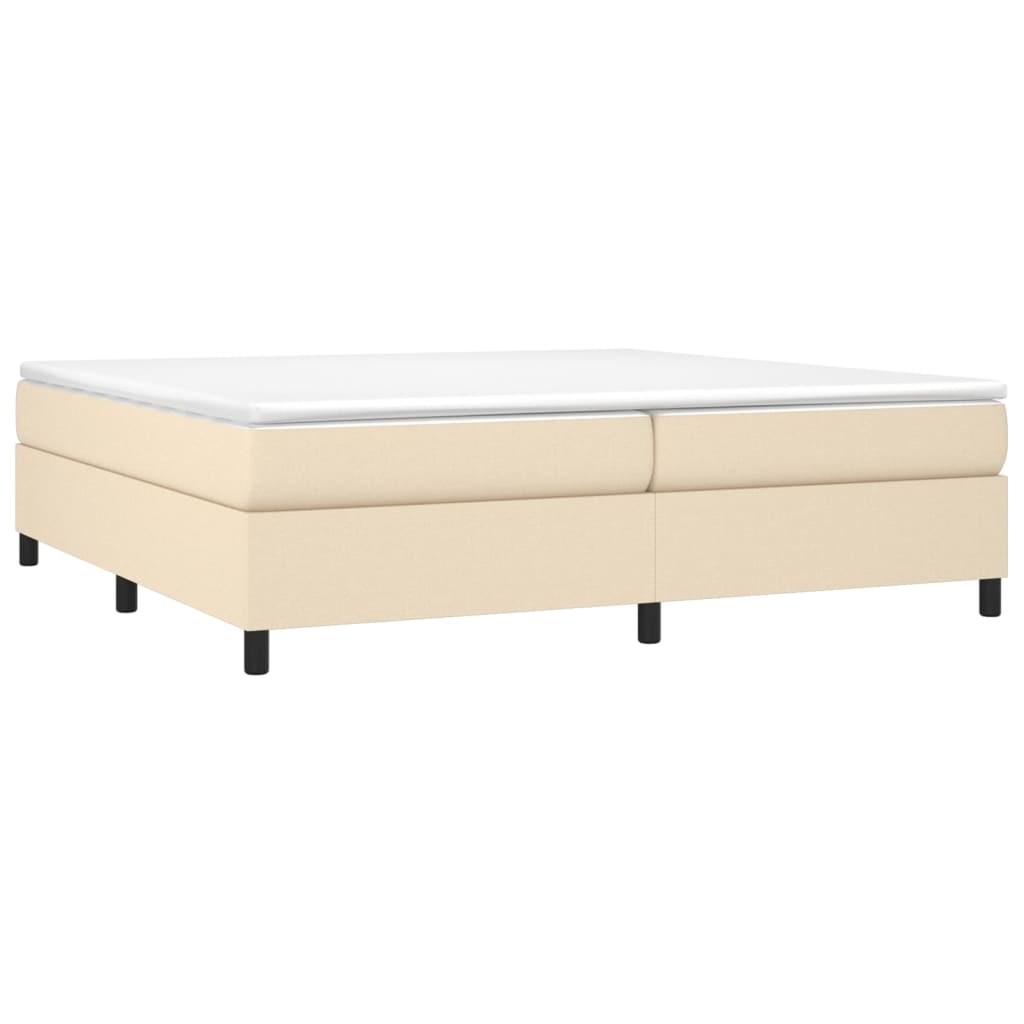 vidaXL Κρεβάτι Boxspring με Στρώμα Κρεμ 200x200 εκ. Υφασμάτινο