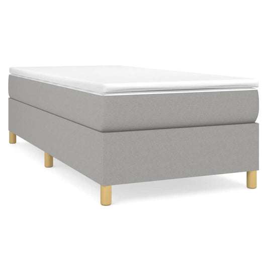 vidaXL Κρεβάτι Boxspring με Στρώμα Ανοιχτό Γκρι 80x200 εκ. Υφασμάτινο
