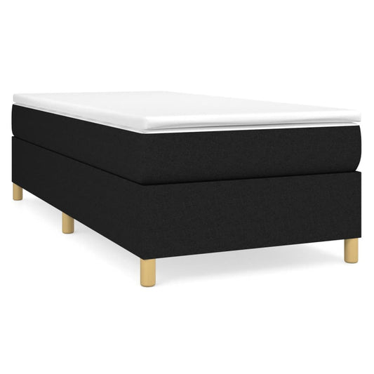 vidaXL Κρεβάτι Boxspring με Στρώμα Μαύρο 80 x 200 εκ. Υφασμάτινο