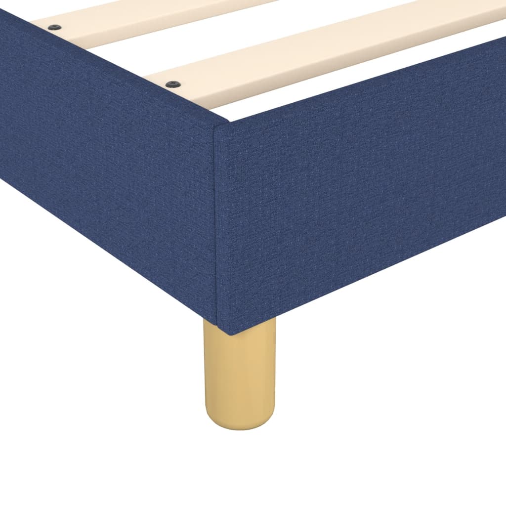 vidaXL Κρεβάτι Boxspring με Στρώμα Μπλε 90x190 εκ.Υφασμάτινο