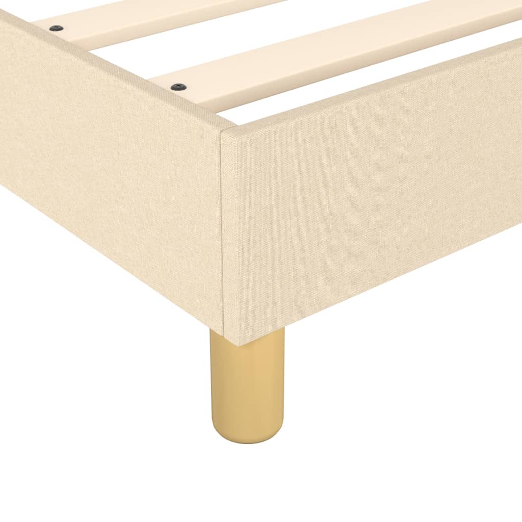 vidaXL Κρεβάτι Boxspring με Στρώμα Κρεμ 90x200 εκ.Υφασμάτινο