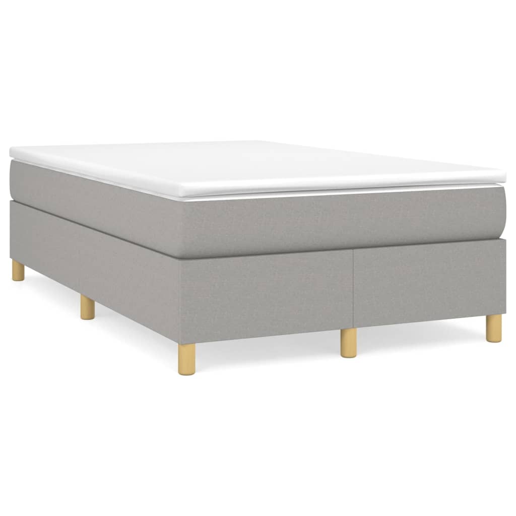 vidaXL Κρεβάτι Boxspring με Στρώμα Ανοιχτό Γκρι 120x200 εκ. Υφασμάτινο