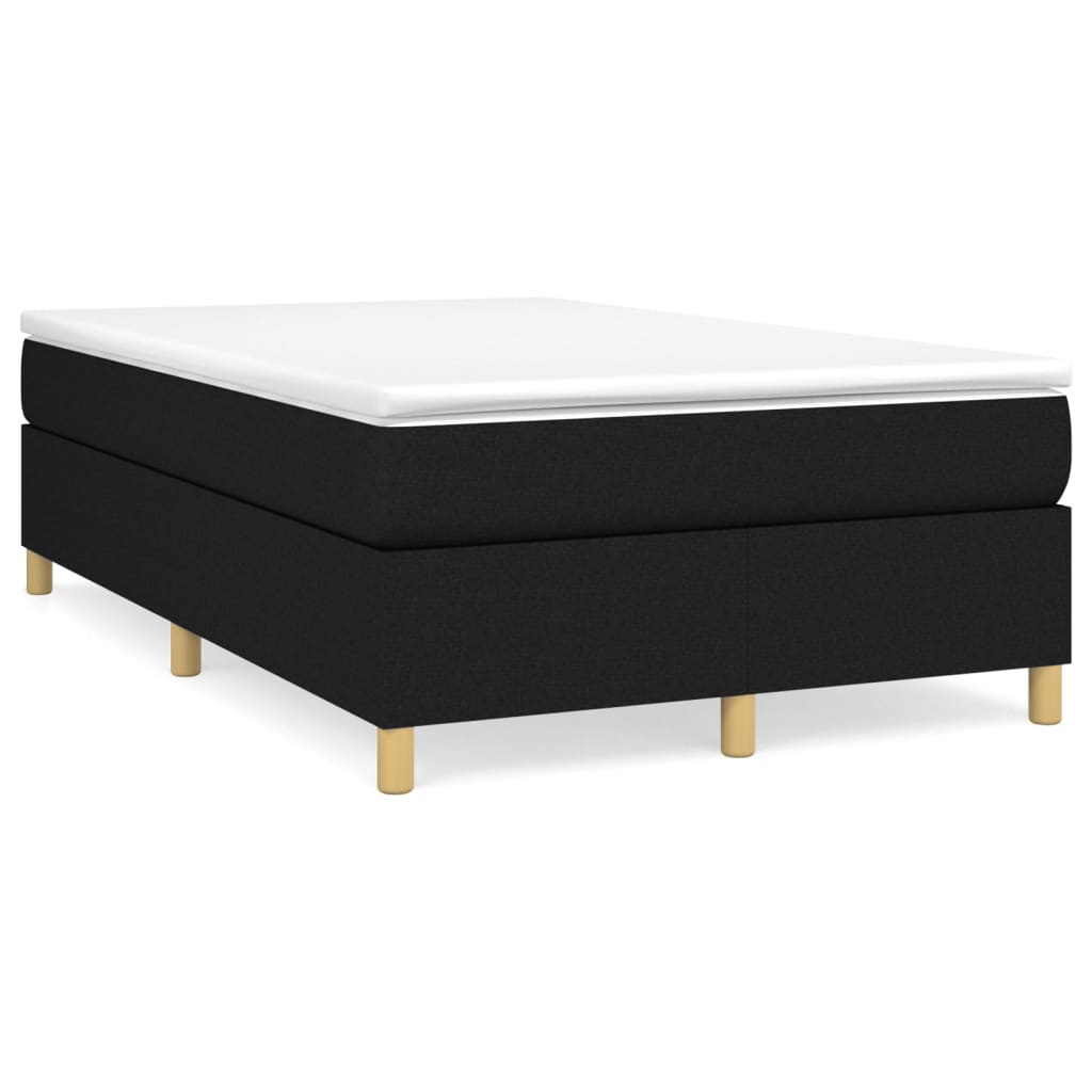 vidaXL Κρεβάτι Boxspring με Στρώμα Μαύρο 120x200 εκ. Υφασμάτινο