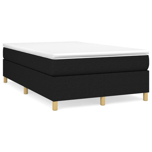 vidaXL Κρεβάτι Boxspring με Στρώμα Μαύρο 120x200 εκ. Υφασμάτινο