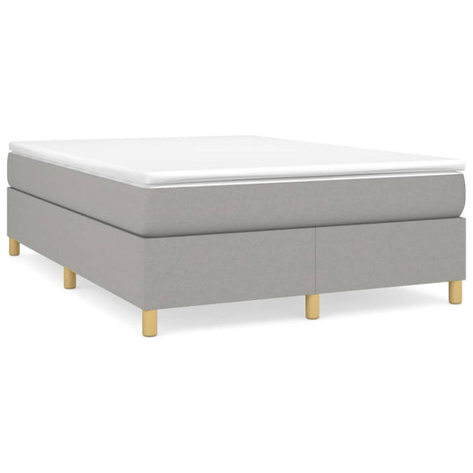 vidaXL Κρεβάτι Boxspring με Στρώμα Ανοιχτό Γκρι 140x200 εκ. Υφασμάτινο