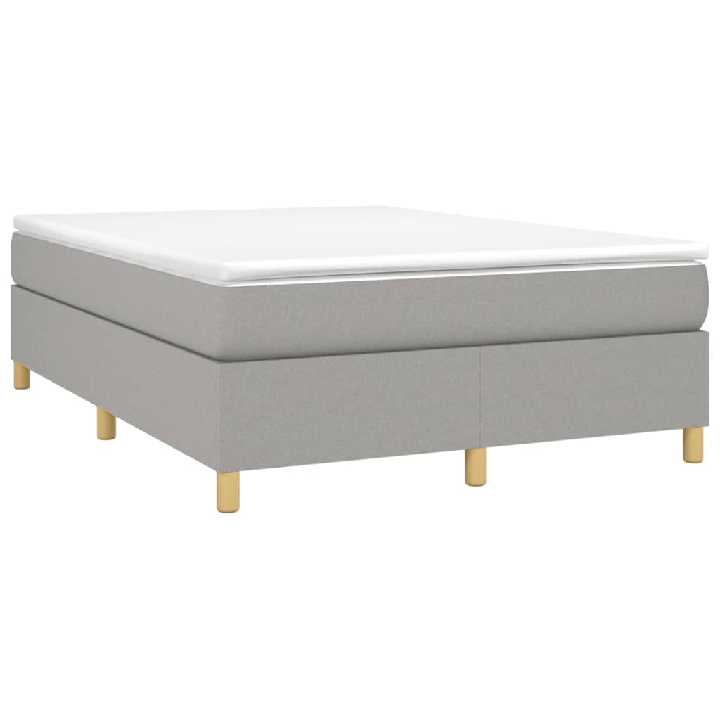 vidaXL Κρεβάτι Boxspring με Στρώμα Ανοιχτό Γκρι 140x200 εκ. Υφασμάτινο