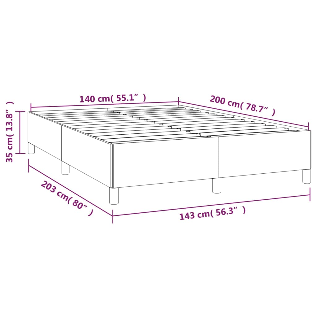 vidaXL Κρεβάτι Boxspring με Στρώμα Ανοιχτό Γκρι 140x200 εκ. Υφασμάτινο