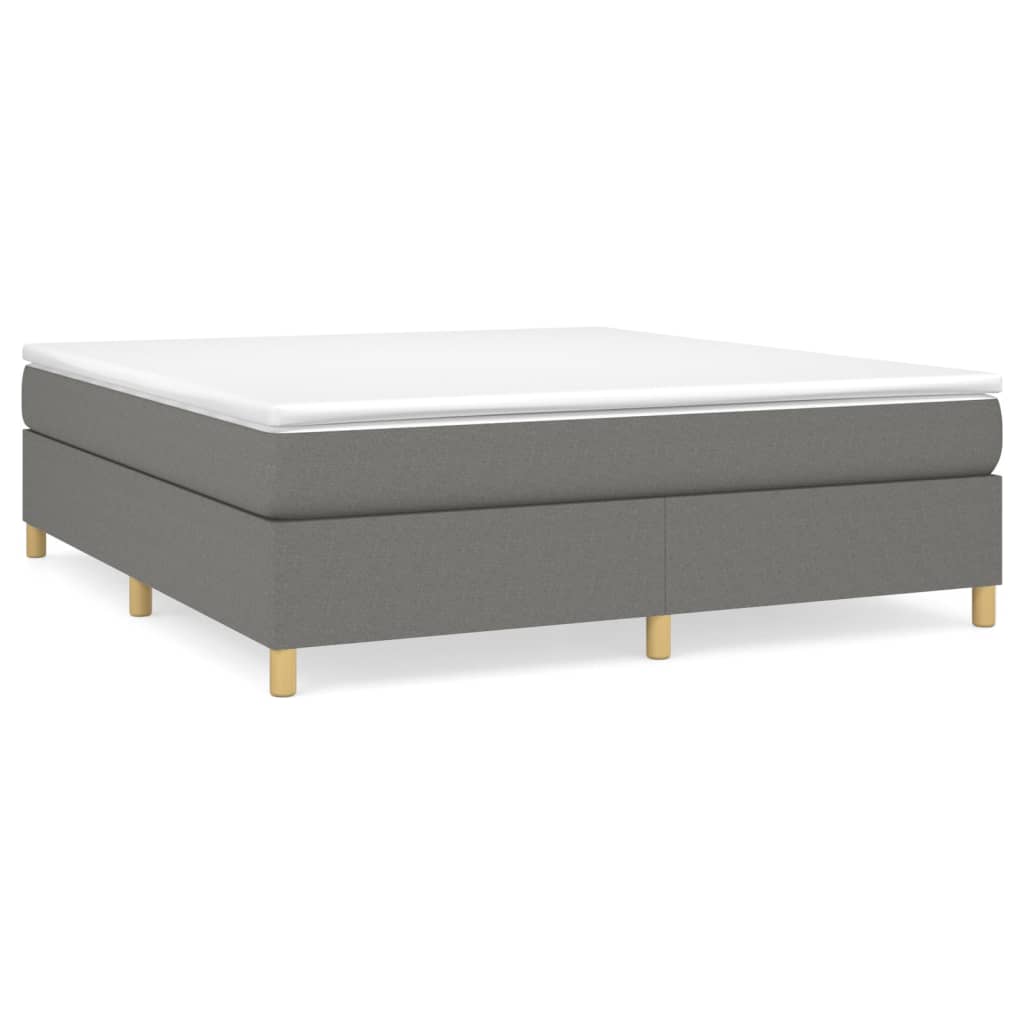 vidaXL Κρεβάτι Boxspring με Στρώμα Σκούρο Γκρι 160x200 εκ Υφασμάτινο