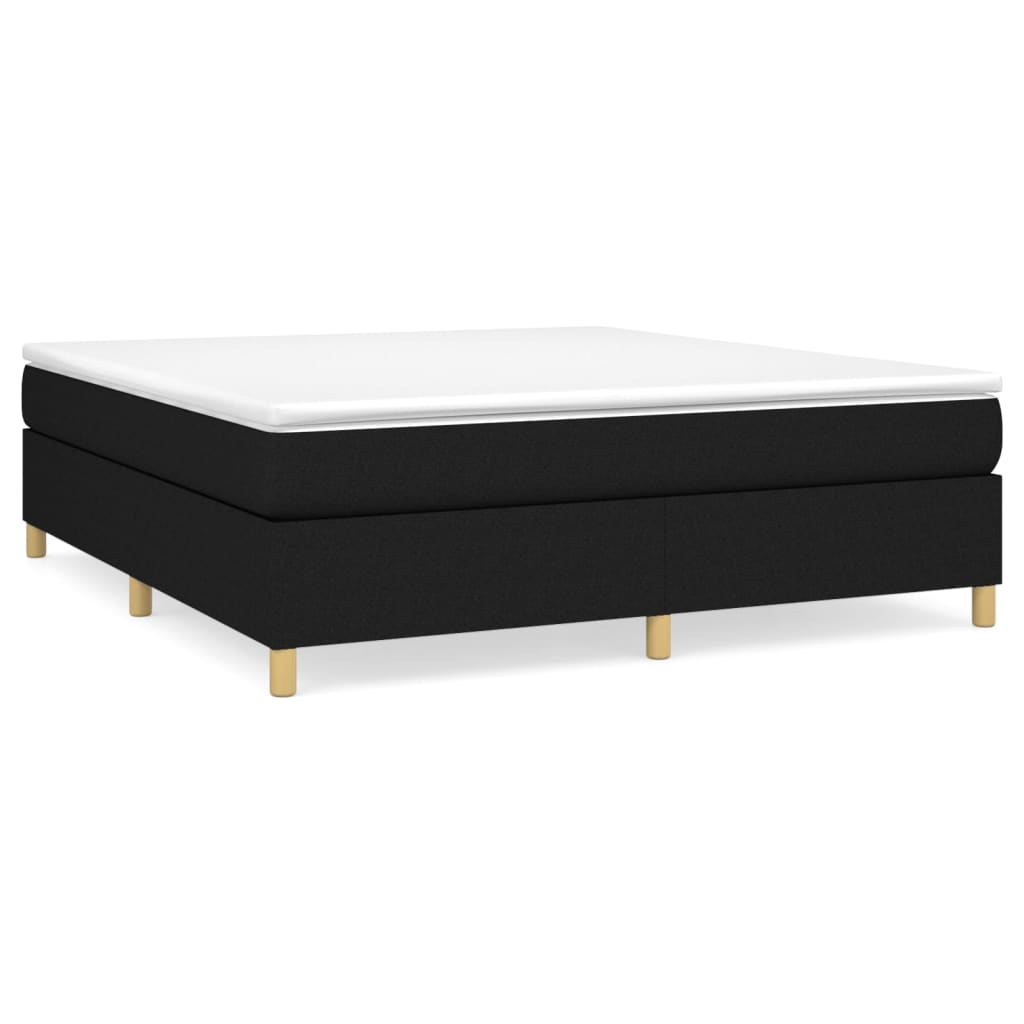vidaXL Κρεβάτι Boxspring με Στρώμα Μαύρο 160x200 εκ. Υφασμάτινο