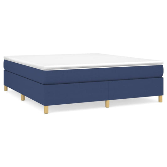 vidaXL Κρεβάτι Boxspring με Στρώμα Μπλε 160x200 εκ. Υφασμάτινο