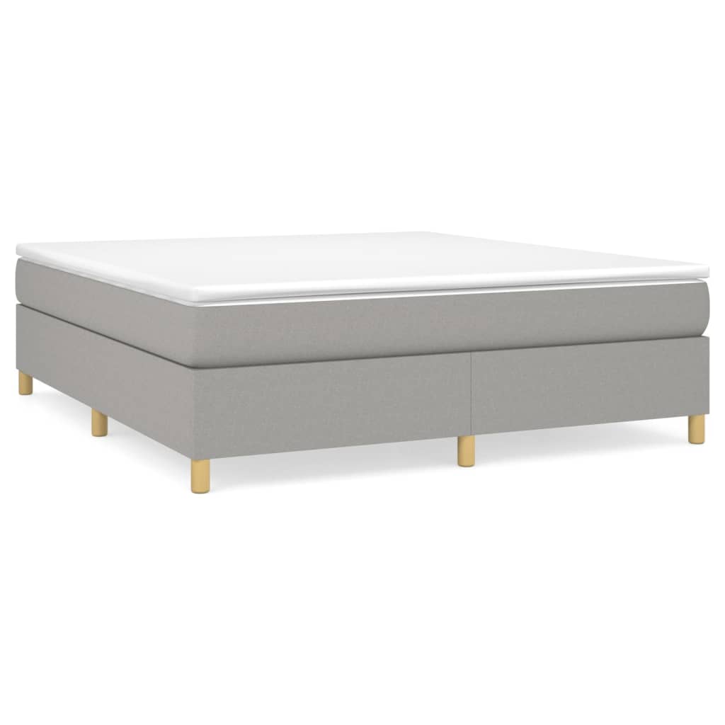 vidaXL Κρεβάτι Boxspring με Στρώμα Ανοιχτό Γκρι 180x200 εκ. Υφασμάτινο