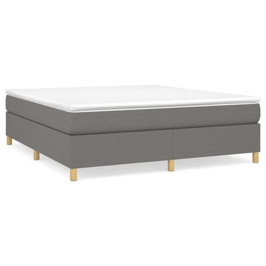 vidaXL Κρεβάτι Boxspring με Στρώμα Σκούρο Γκρι 180x200 εκ Υφασμάτιν
