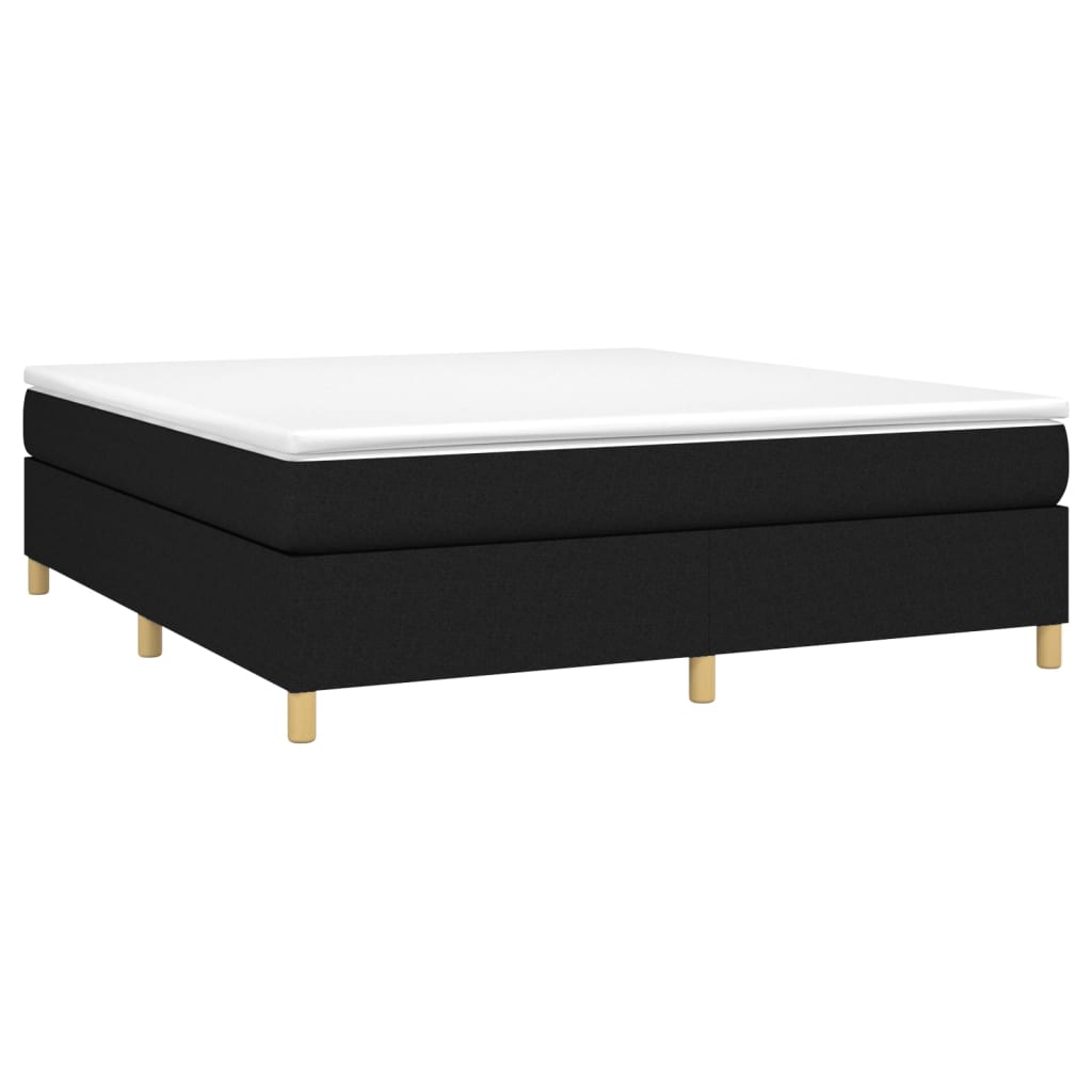 vidaXL Κρεβάτι Boxspring με Στρώμα Μαύρο 180x200 εκ. Υφασμάτινο
