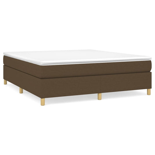 vidaXL Κρεβάτι Boxspring με Στρώμα Σκούρο Καφέ 180x200 εκ Υφασμάτινο