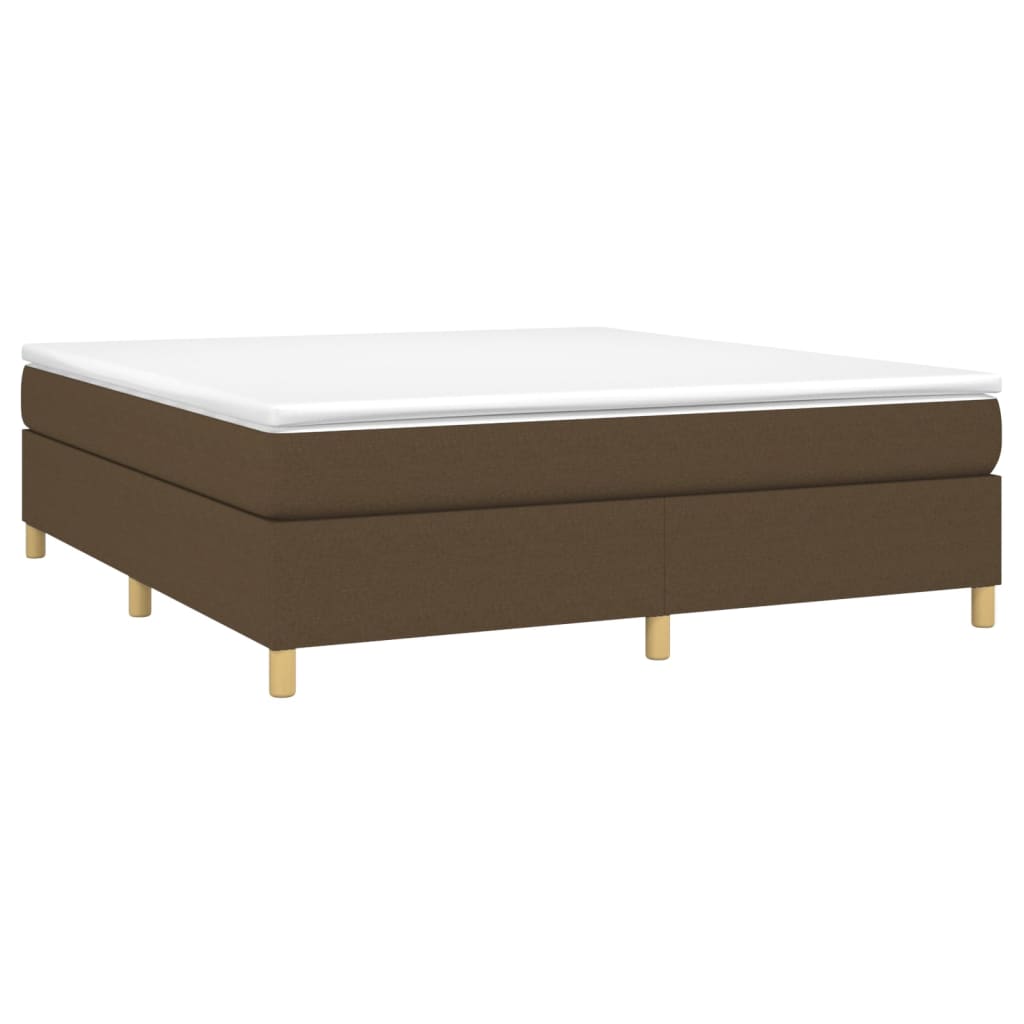 vidaXL Κρεβάτι Boxspring με Στρώμα Σκούρο Καφέ 180x200 εκ Υφασμάτινο